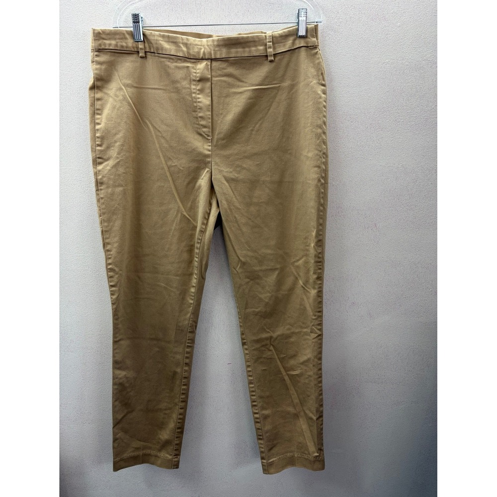 H&M Womens Tan Khaki Ankle Chino Pants Size 18 Stretch Slim Fit Trousers